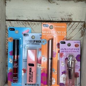 B.Pure Lip Bundle - 4pc Set: Peptide Mask, Lip Stain, Silky Cream & Glow Balm